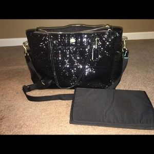 Coach patent leather diaper bag